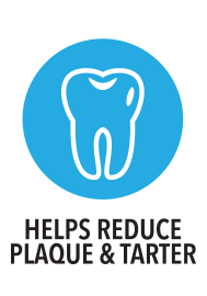 Helps reduce plaque and tartar icon